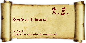 Kovács Edmond névjegykártya